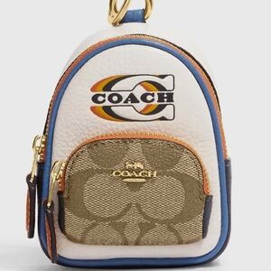 Coach Women's Mini Court Backpack Bag Charm NWT